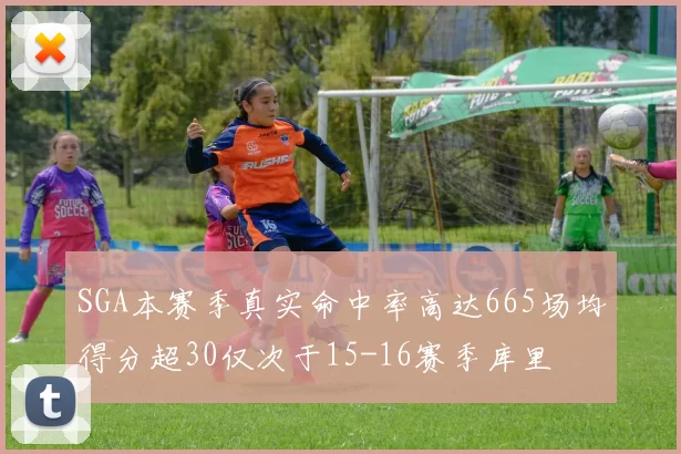 SGA本赛季真实命中率高达665场均得分超30仅次于15-16赛季库里