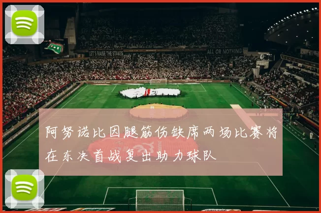阿努诺比因腿筋伤缺席两场比赛将在东决首战复出助力球队